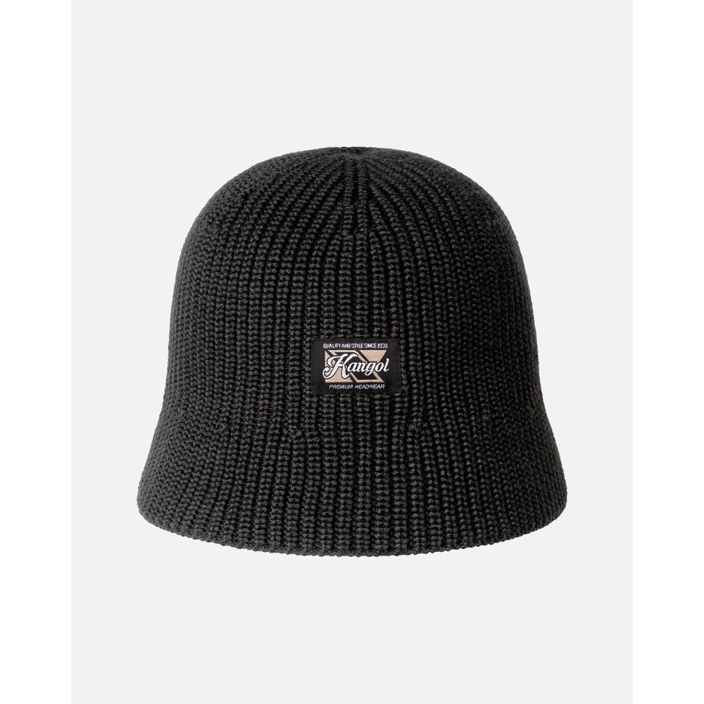 Kangol Black Rib Knit Bucket Hat Premium Headwear